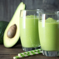 Avocado juice with milk.